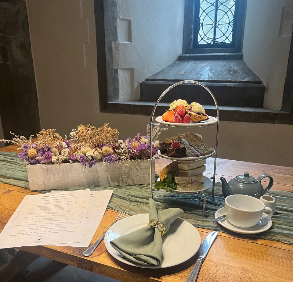 Image of afternoon tea in the Bishop's Palace undercroft