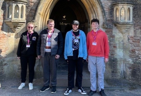 Image showing students from Mendip School at the Bishops Palace, Wells