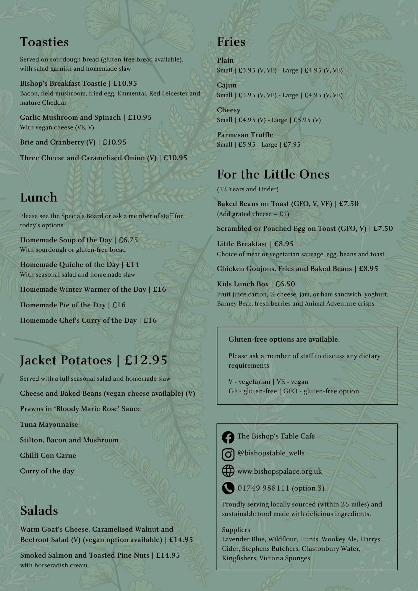 Winter Menu at The Bishop's Table (1)