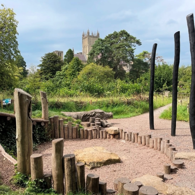 The Dragon's Lair play area at The Bishop's Palace, Wells.