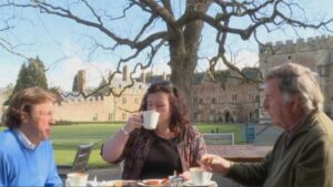 An image of Sir Terry Wogan filming at The Bishop's Palace