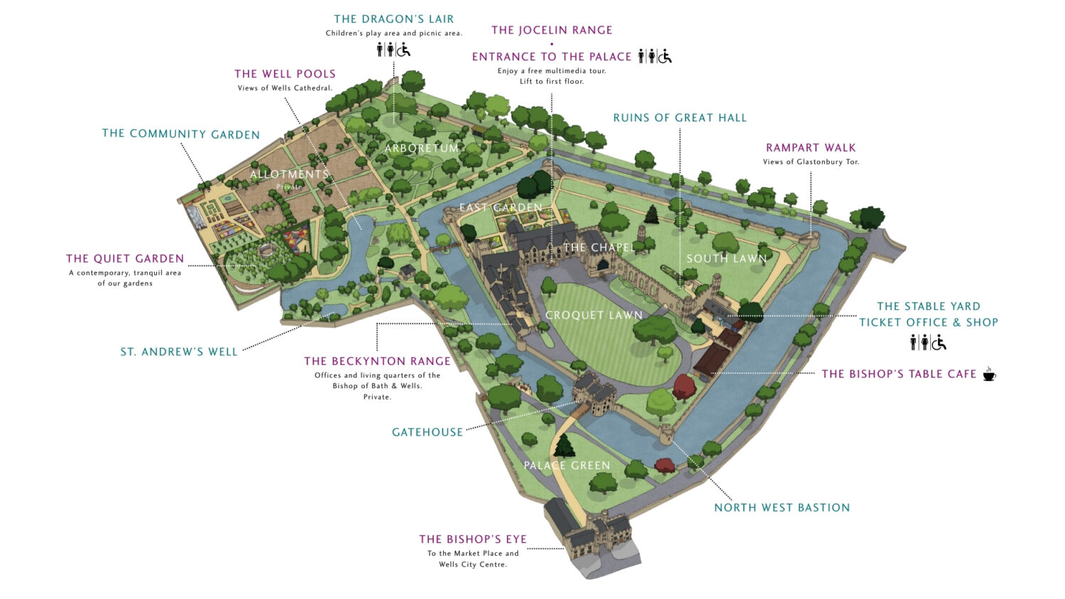 An image of The Bishop's Palace and Gardens Map