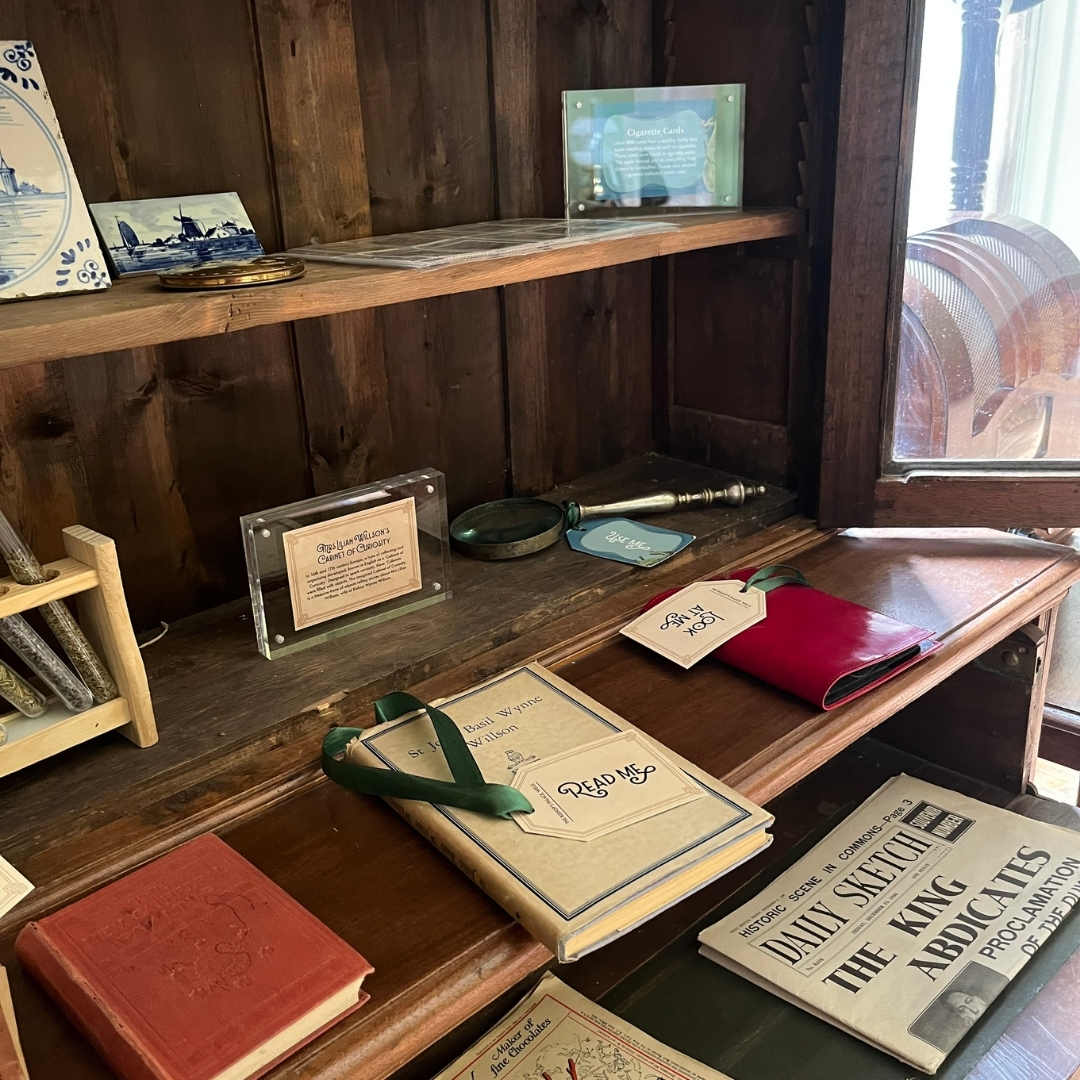 An image of the cabinet of curiosity at The Bishop's Palace.
