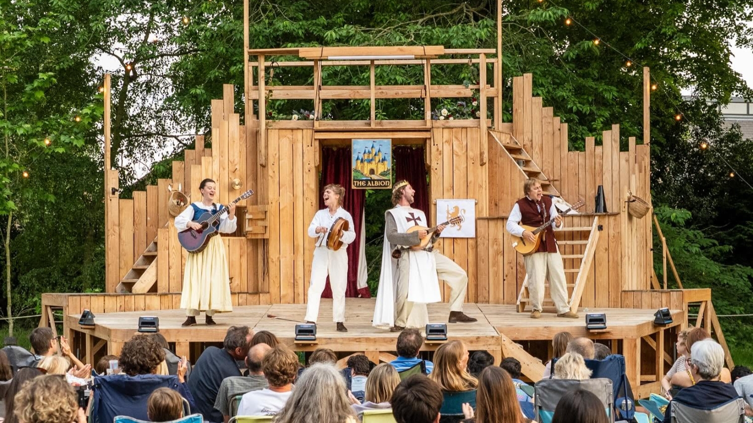 The Three Inch Fools performing King Arthur and the Holy Fail at The Bishop's Palace