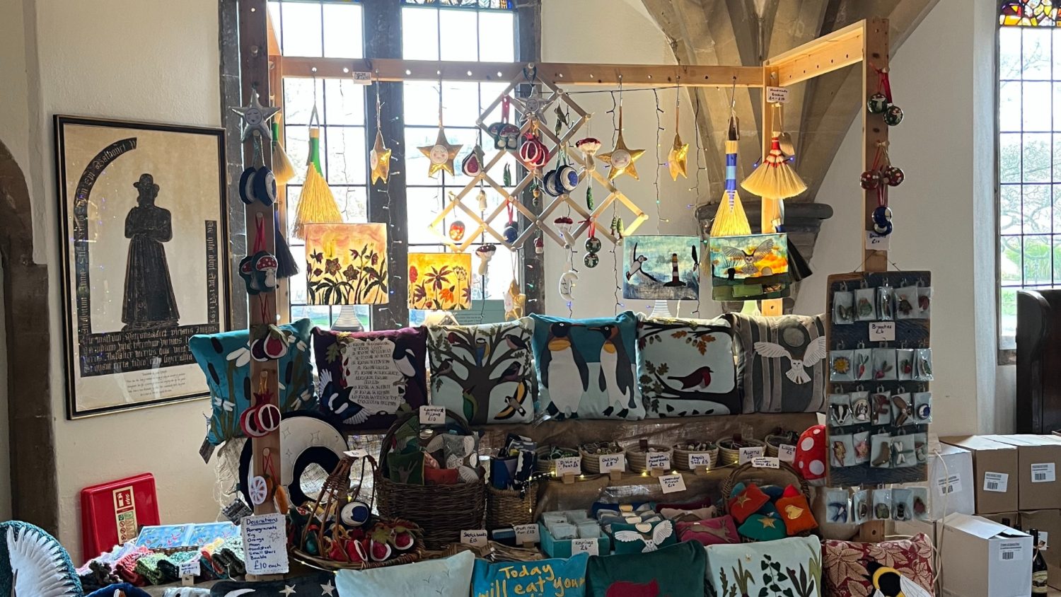 An image of the Christmas Artisan Market taking place at The Bishop's Palace, Wells in Somerset