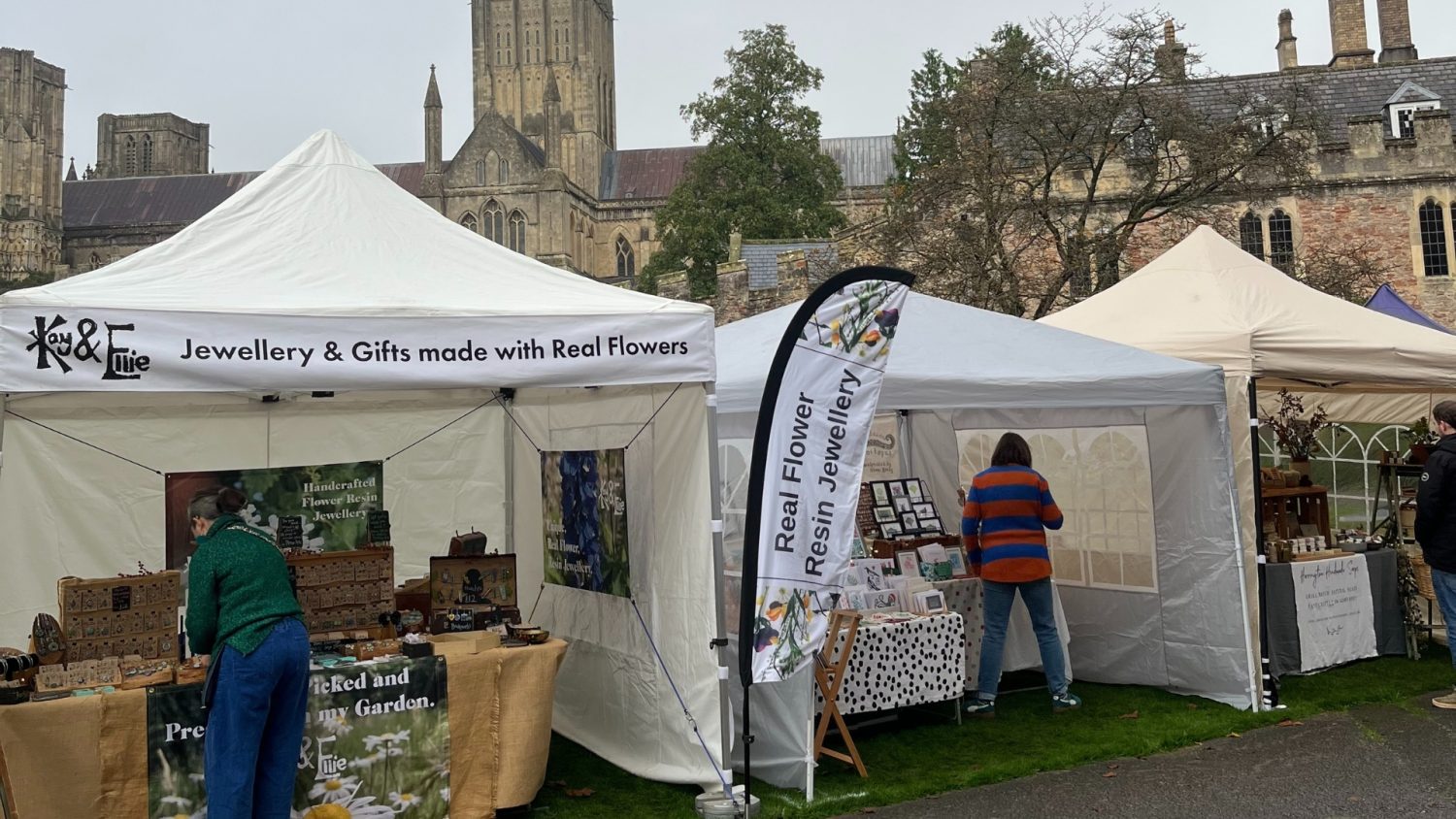 An image of the Christmas Artisan Market taking place at The Bishop's Palace, Wells in Somerset
