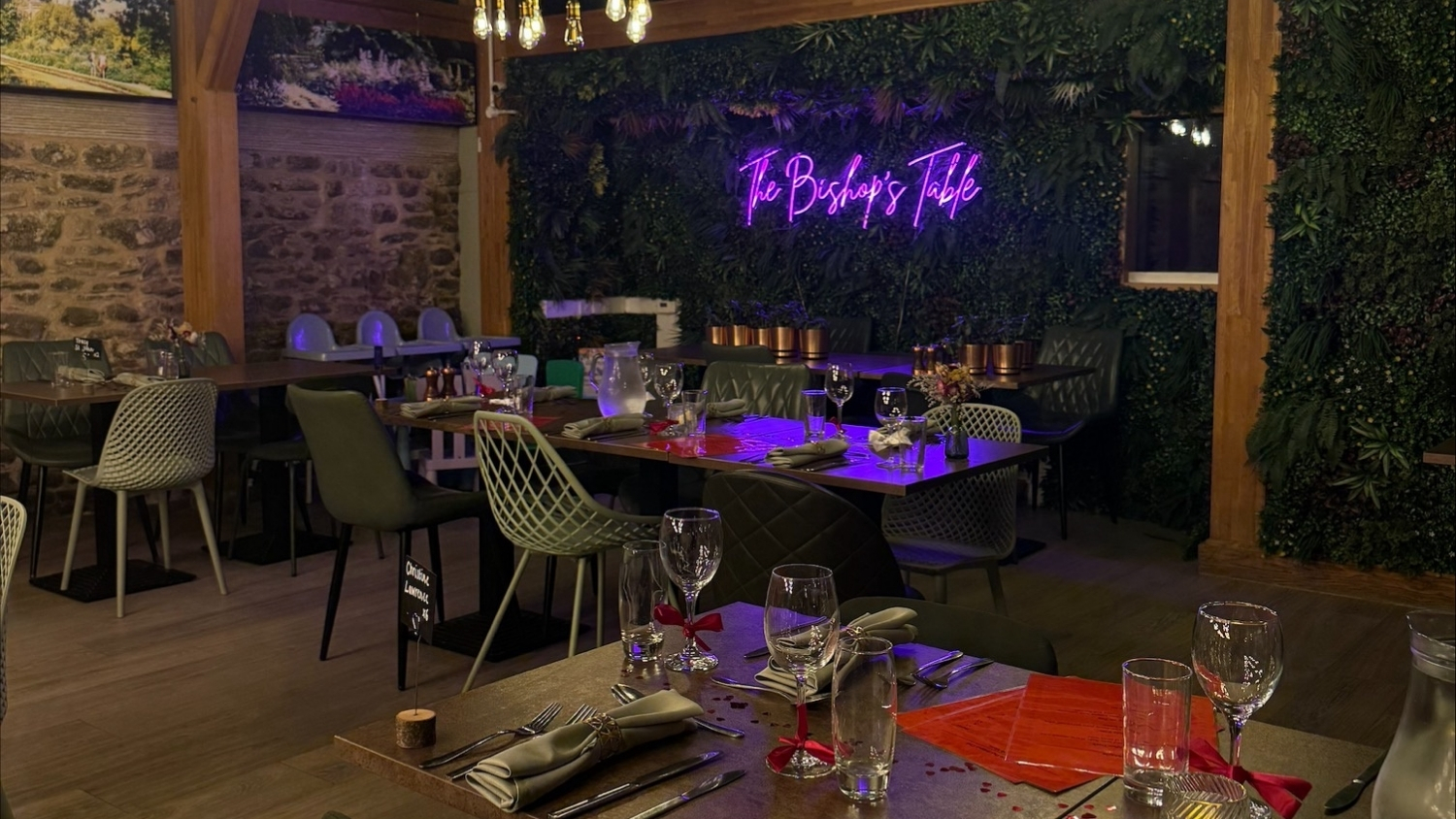 An image of the festive supper club at The Bishop's Palace