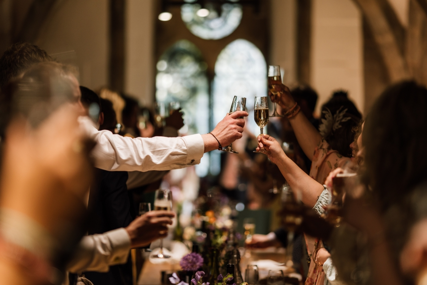 An image of a wedding celebration at The Bishop's Palace.
