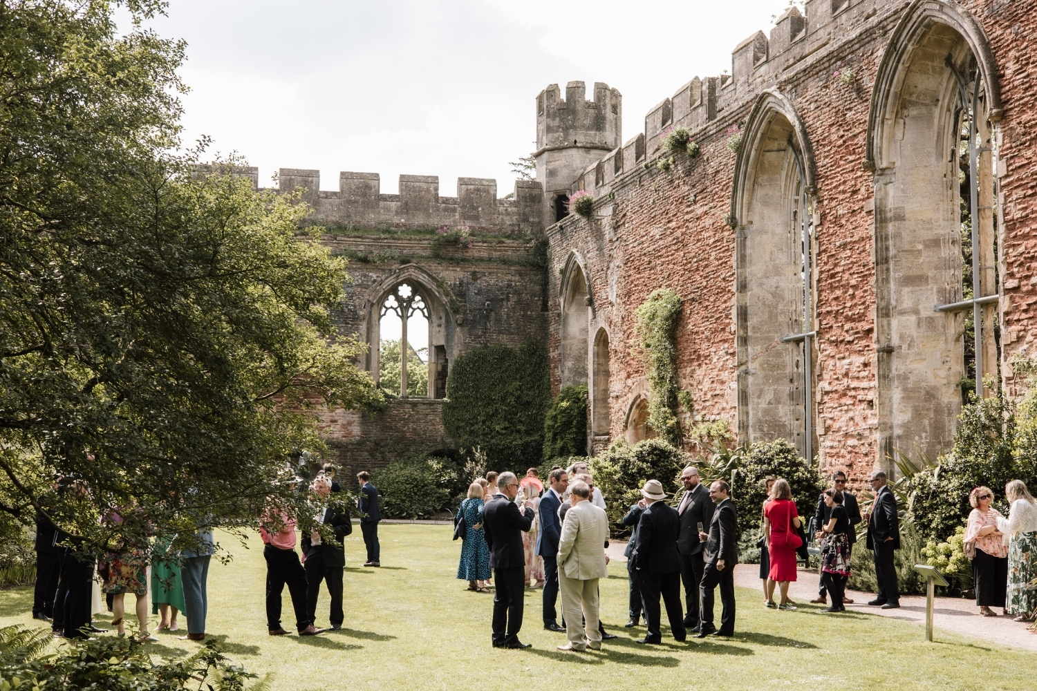 An image of a Wedding Party at The Bishop's Palace Wells